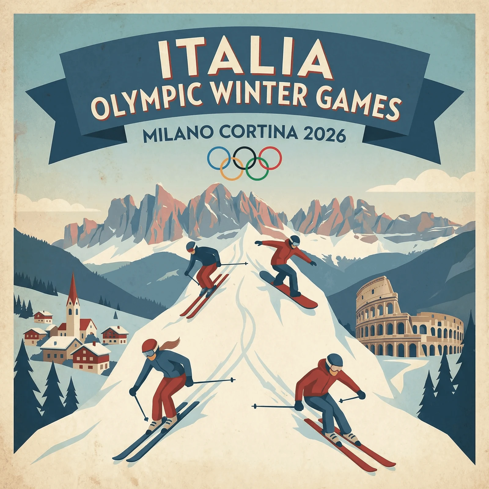 Create a polished Olympic information visual grounded in current real-world event knowledge, with accurate context, clean hierarchy, and clearly organized facts.
